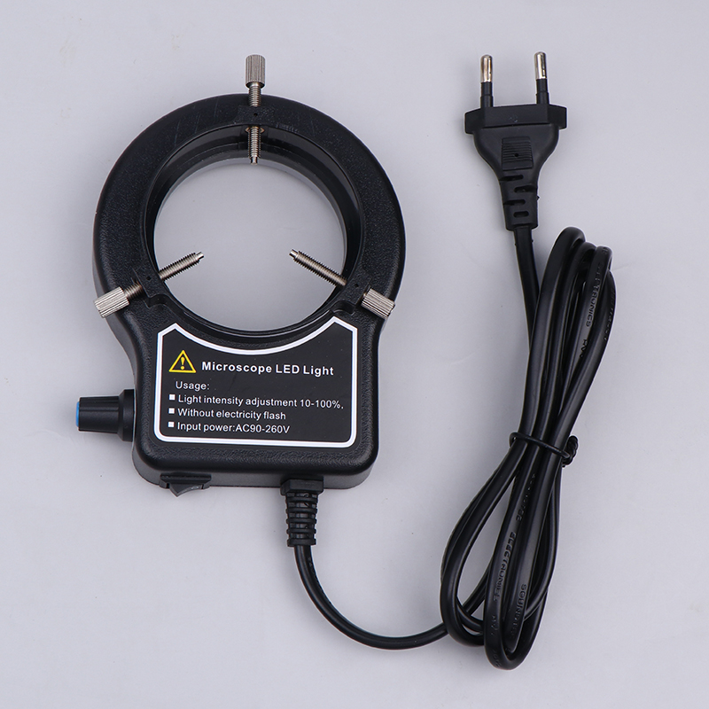 Microscope LED Ring Light Illuminator Lamp For Microscope Circle Light Industrial Microscope Camera Light Source EU Plug: Brown