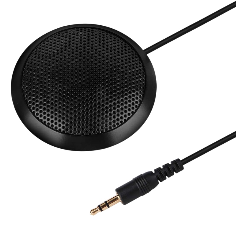 Conference Microphone 3.5mm Omnidirectional Condenser Stereo Mic Surface Mounted for Teleconferencing Laptop Computer Desktop: Default Title