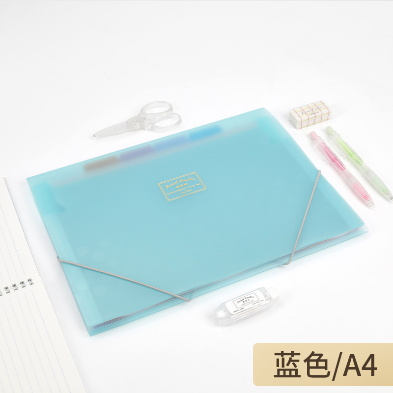 1 pc kokuyo wsg-dfc 70 pastel-kageserie tynd enkel ekspanderende pung dokumenttaske flerlags opbevaringspapir: 1 pc blå