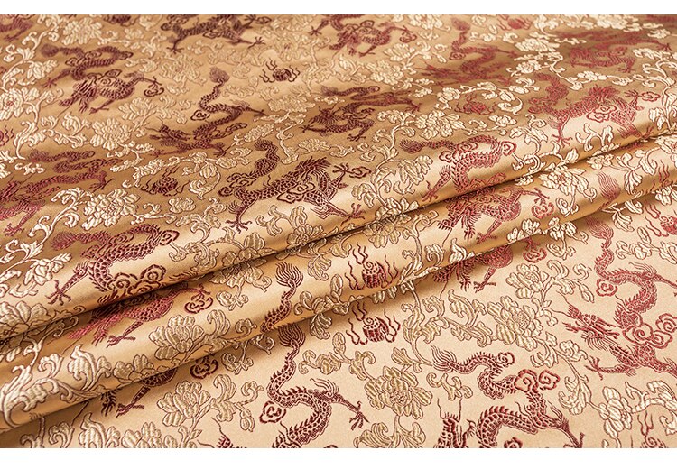 75cm Satin Silk Brocade Fabric Dragon Pattern Fabric for Sewing DIY Material for Clothes Width 75cm: 6