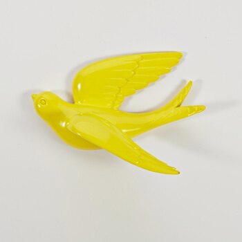 Muurstickers Swallow Home Decor Woonkamer Slaapkamer 3d Muurstickers Decoraties Ornamenten Hars Vogel Beeldje Standbeeld Op Muur: Yellow Small 2