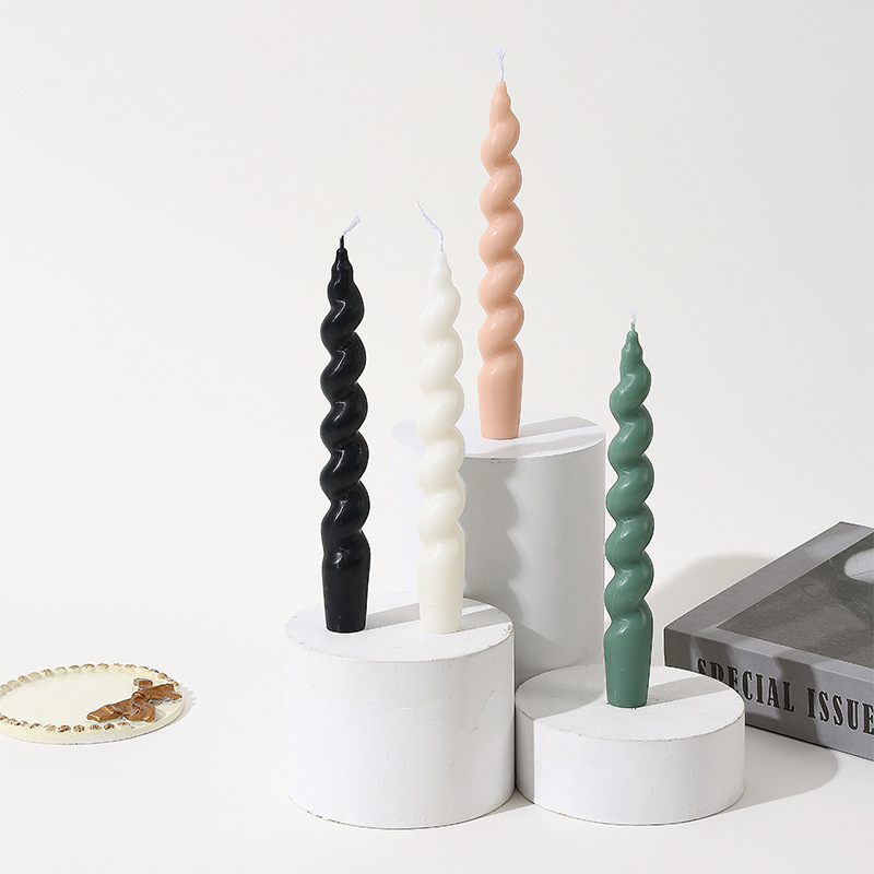 2 Stuks Lange Versierd Kaarsen Spiraal Vormige Geurkaars Home Decor Accessoires Lange Staaf Twisted Aroma Kaarsen Huishoudelijke Kaarsen