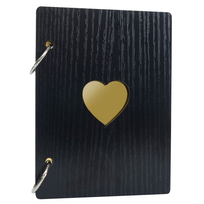 6-inch love wooden album collector's edition retro handmade album youth graduation photo commemorative album: black