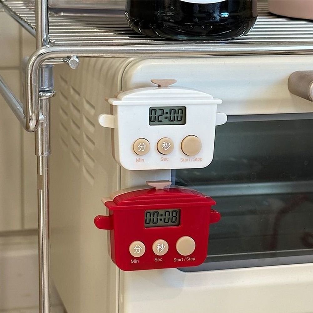 Durable LCD Kitchen Timer Cartoon Shape Digital Countdown Timer Multifunctional Time Manager for Baking Cooking Sports Reminder