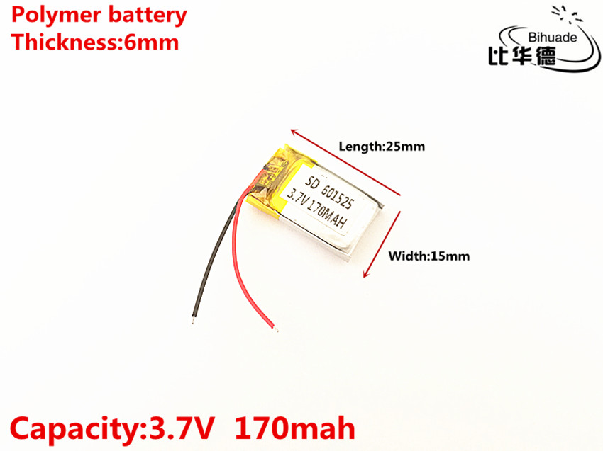 601525 3.7v 170 mah 601627 601528 lithium polymer batteri med beskyttelseskort til  mp3 mp4 mp5 gps digitale produkter fr