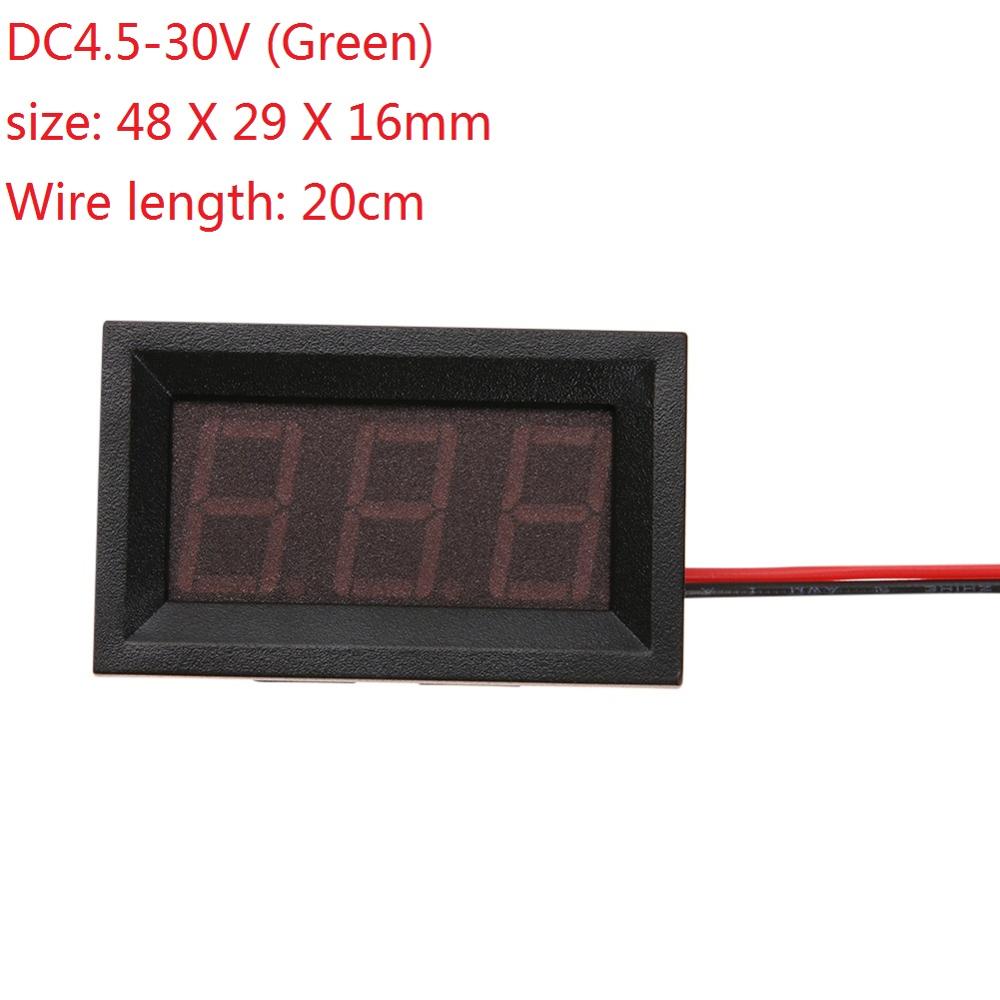 Mini Voltmeter Tester Digital Voltage Meter Voltage Test Battery DC 2.4V-30V 2 Wires for Motorcycle Car LED Display Gauge: d