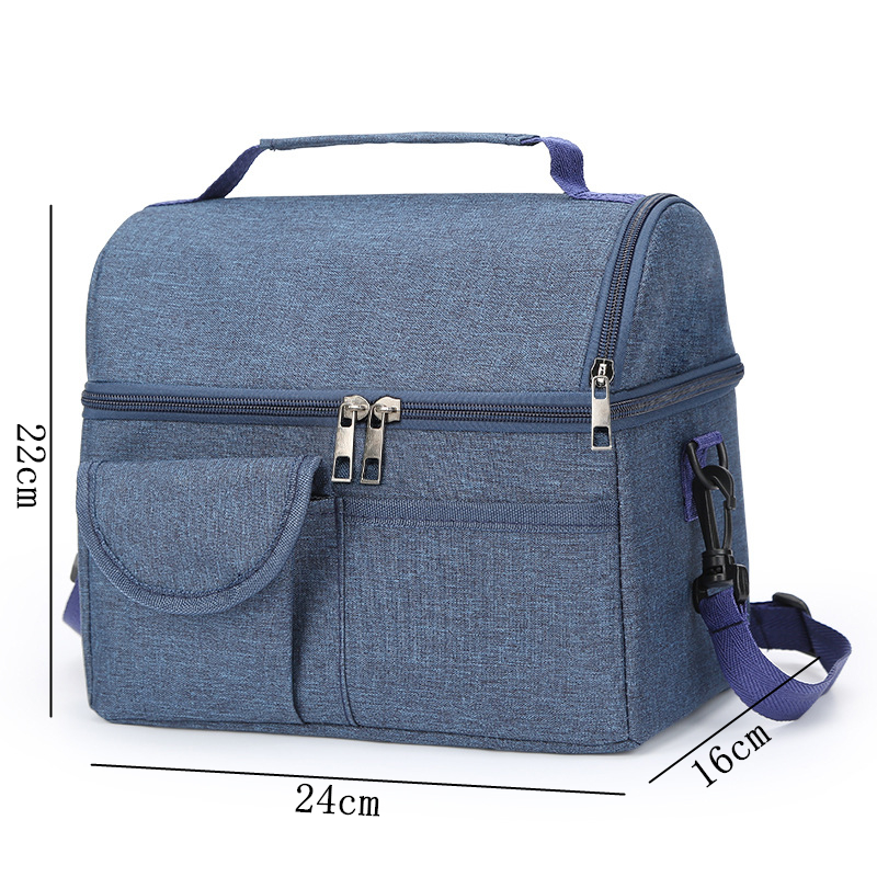 Large Capacity Square Thermal Lunch Bags Portable Cooler Bag Insulated Food Bags for Work School Picnic Bento Bags with Zipper: green