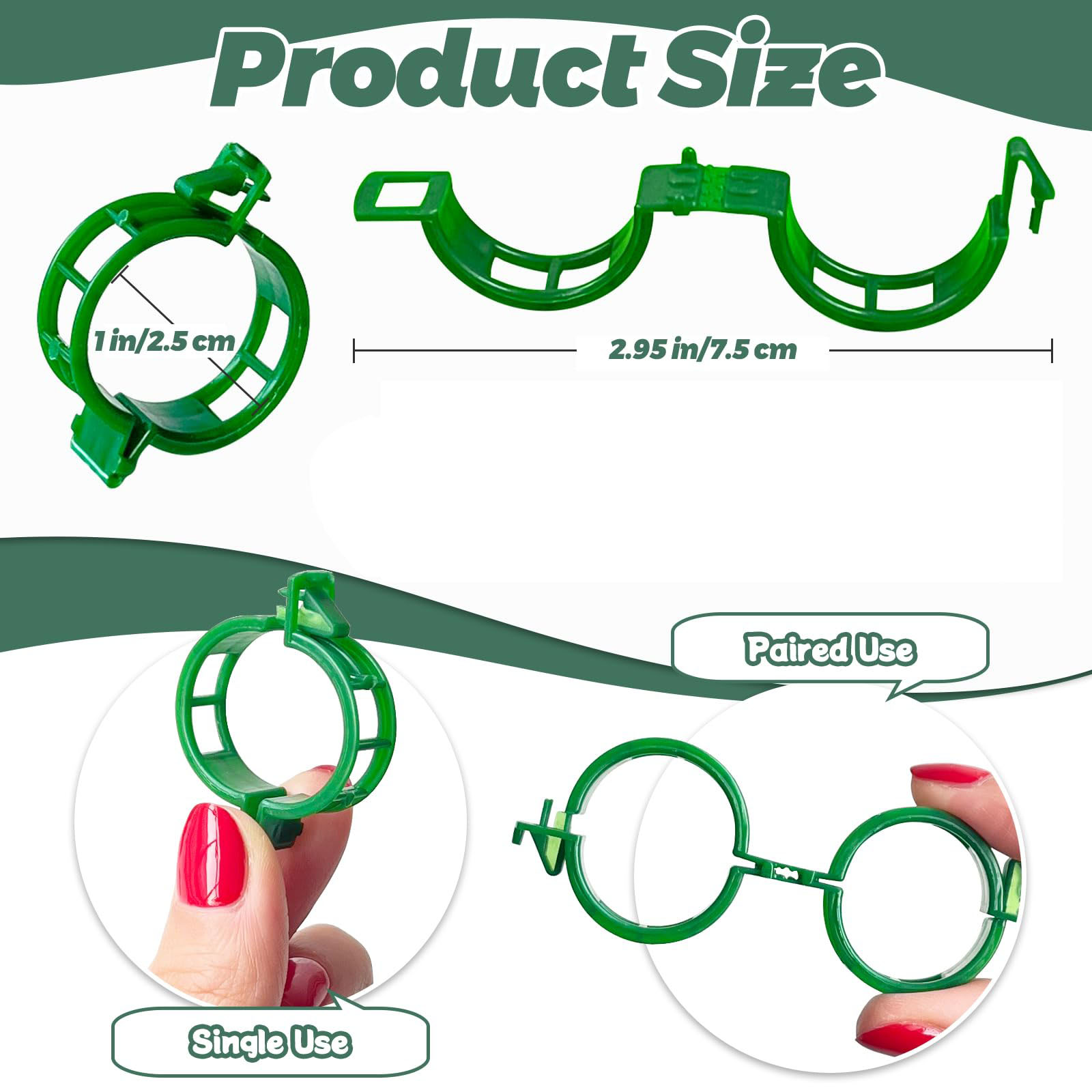 Clips de soporte para plantas, clips para tomate para enrejado de cuerdas, clips de flejado de vid de uva para red de jardín, soporte para plantas trepadoras