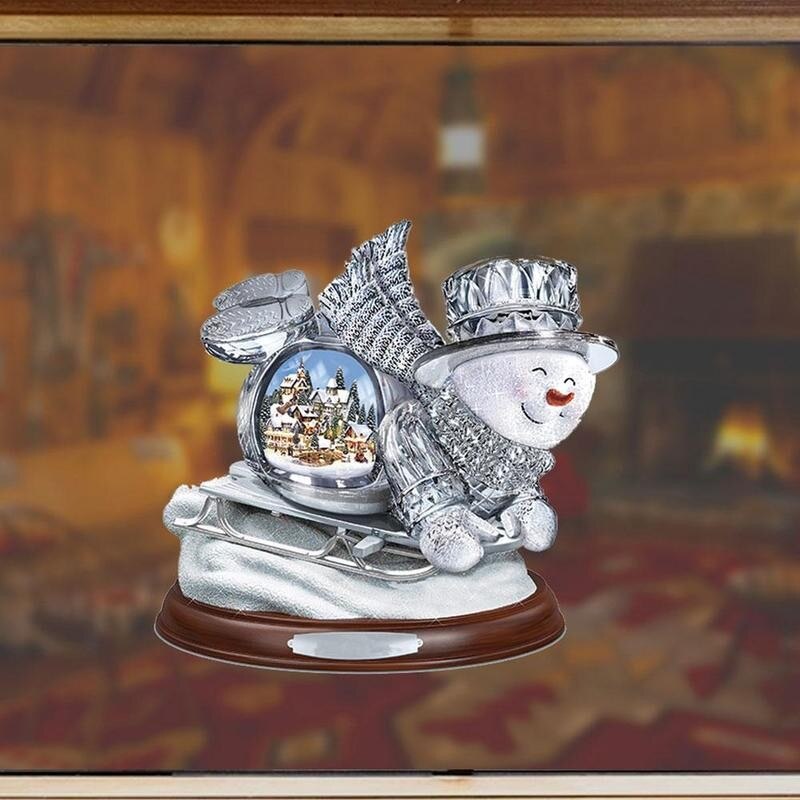 Christmas Tree Rotating Sculpture Train Decorations Window For Home Pared Adesivos De Paste Christmas Stickers Paste Decora F6M0