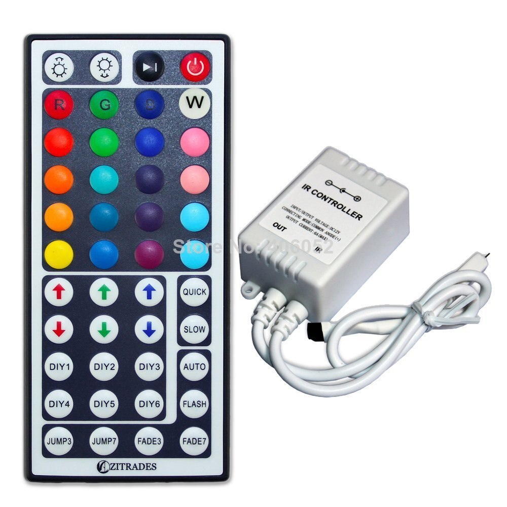 4 set/partij led-verlichting rgb controller, 12 V 44Key IR Afstandsbediening Controle LED strip voor SMD 3528/5050 RGB LED Strip Licht