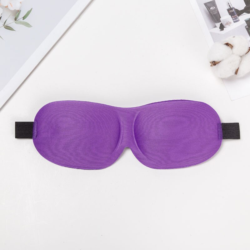 Mascarilla 3D para dormir para hombre y mujer, máscara de algodón estéreo para los ojos, para descanso de ojos, cuidado de la salud: Purple