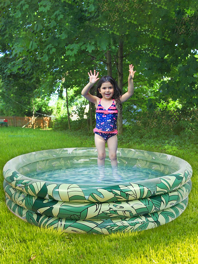 Inflatable Leaf Swimming Pool Children's Paddling Pool Ocean Ball Pool Thickened Bubble Bottom Diameter After Inflation 148cm