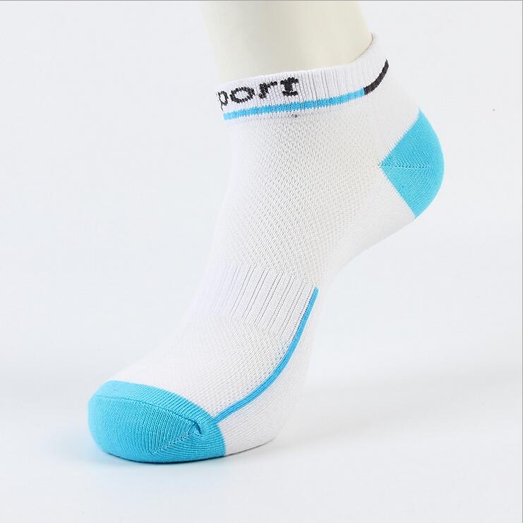 Cotton Socks Men Thin Cycling Socks Low Ankle Socks Sport Athletic Socks Women Sock Sneaker Basketball Socks Men: sport white blue