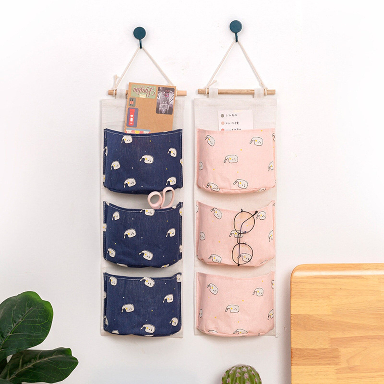 Organizador para cama y sofá, accesorio de almacenamiento con bolsillos para cabecera, colgador de pared, 3 bolsillos, para baño y bebé