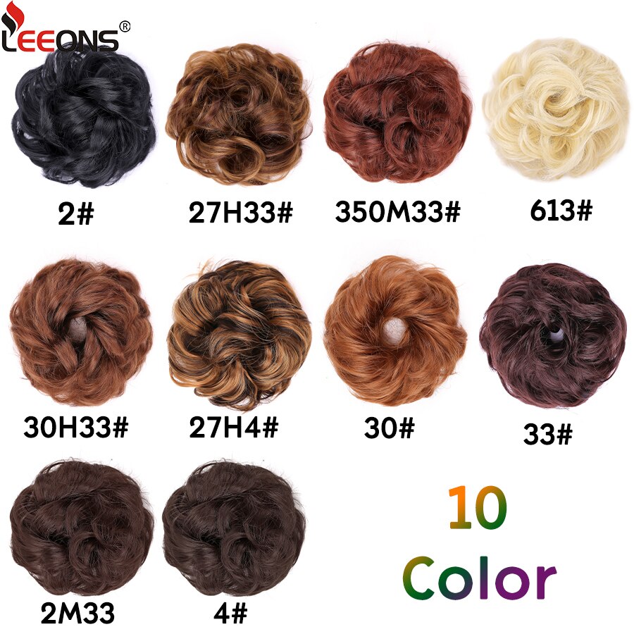 Moños de pelo rizado elástico sintético, extensiones de pelo para envolver cola de caballo, Updos, moño despeinado, postizos para mujeres y niñas