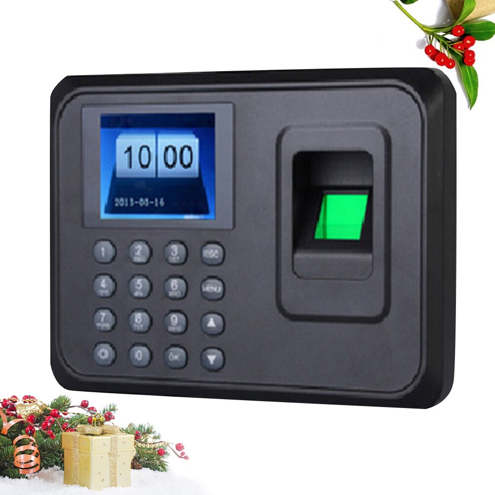 1PC Fingerprint Time Clock 600 Fingerprints LCD Display Payroll Recorder for Factory Office Hotel