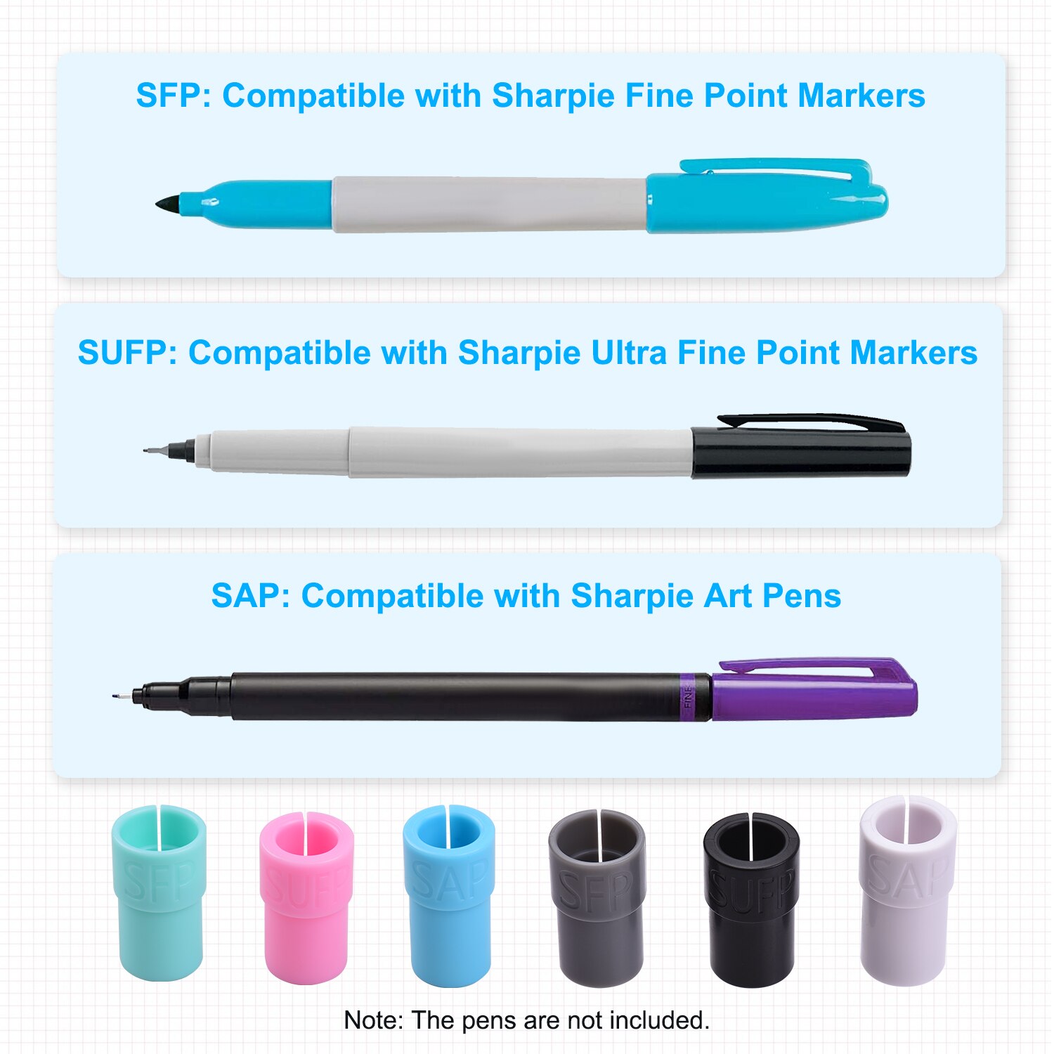 Pen Adapter Houder Set Voor Sharpie Fijne Punt Markers/Ultra Fijne Punt Markers Compatibel Met Cricut Verkennen Air 2/Air/Maker