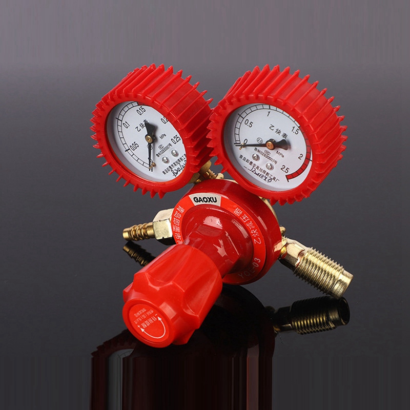 Schokbestendig Zuurstof Gas Fles Regulators O2 Verminderen Druk Inhalator Acetyleen Dubbele Gauge Regulator