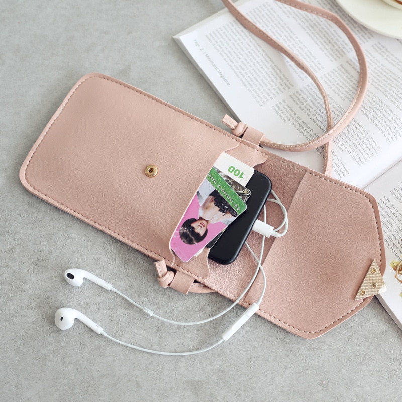 Bolsa de teléfono para mujer, bolso de hombro transparente con corazón de amor, tarjetero, bolso de mano para chica, cartera para teléfono de mujer