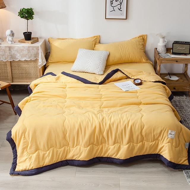 Summer Quilts Bedding Throws Blue Blanket Cartoon Comforter Bed Cover Quilting Home Textiles Suitable for Adults Kids: 06.Yellow / 200X230cm