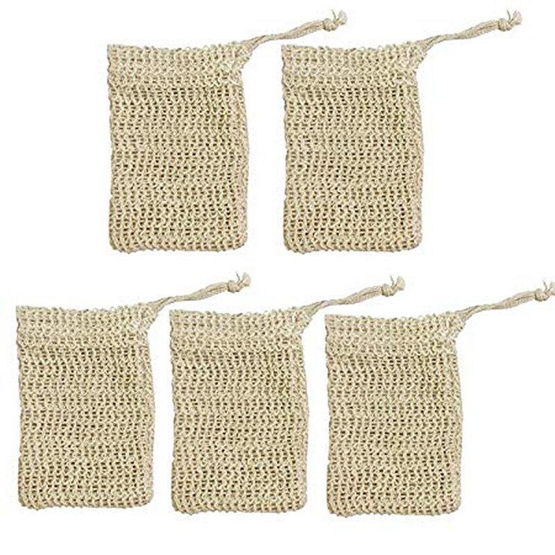 Sac en savon en Sisal naturel, sac en savon en filet exfoliant pour bain douche sacs en savon en Fiber naturelle