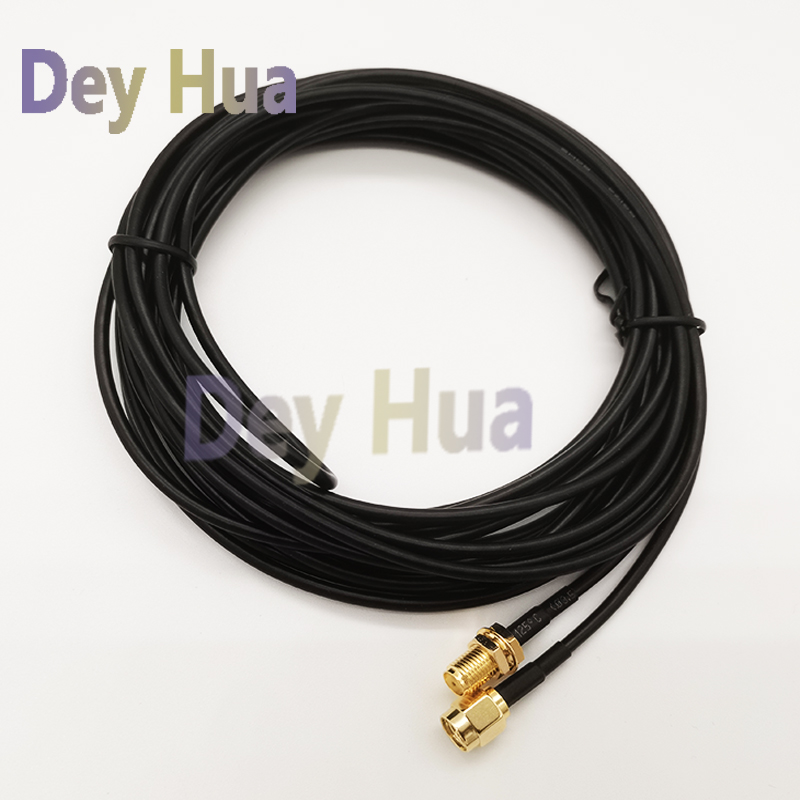 RP-SMA SMA Connector Male to Female Extension Cable Copper Feeder Wire for Coax Coaxial WiFi Network Card RG174 Router Antenna