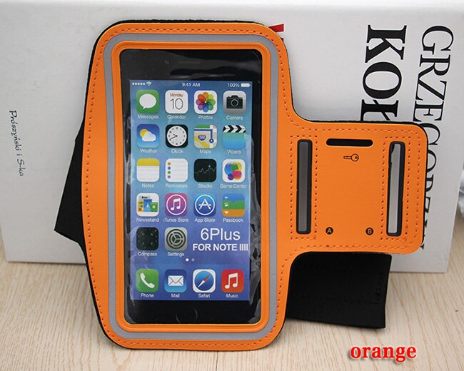 Universal 6.5" Mobile Phone Sweatproof Waterproof Jogging Running Arm Band Holder Case for iPhone4 5S SE 6 6S 7Plus for samsung: Orange