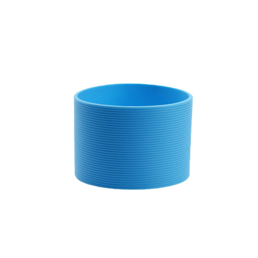 Silicone world 6.5CM tazza di vetro in Silicone tazza antiscivolo manica isolamento antiscivolo copertura protettiva striscia orizzontale copertura isolante: Sky blue