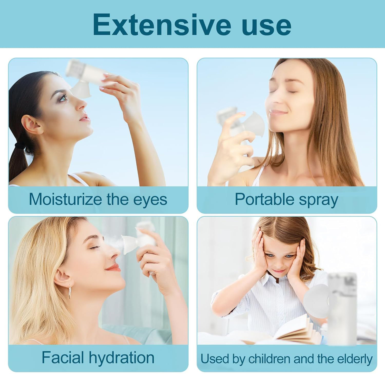 Electric Eye Steamer Sprayer Device Moisturizing Atomizer Water Compress Eyes Soothing Massage Wash Facial Steam Eye Washing