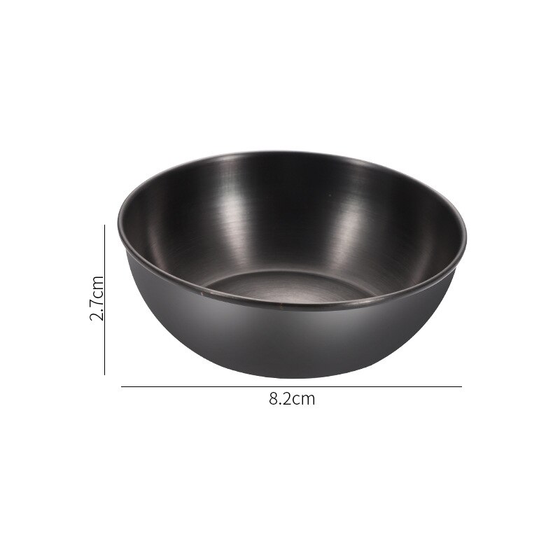 4pcs Golden Sauce Dish Appetizer Serving Tray Stainless Steel Sauce Dishes Spice Plates Kitchen Supplies Plates Spice Dish Plate: Black / 1 pc