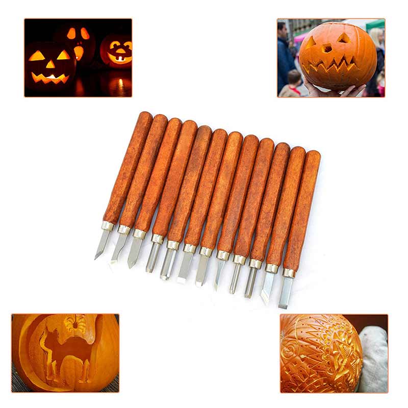 12 unids/set cinceles para tallar madera para grabado en madera básico herramientas de trabajo DIY y herramientas manuales detalladas H99F