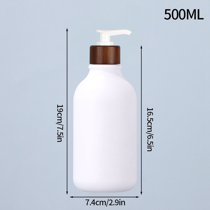300/500ml sjampo dispenser beholder dusjsåpe balsam baderom vanntett forhåndsmerket påfyllbar sjampoflaske såpe: Fiolett/紫罗兰