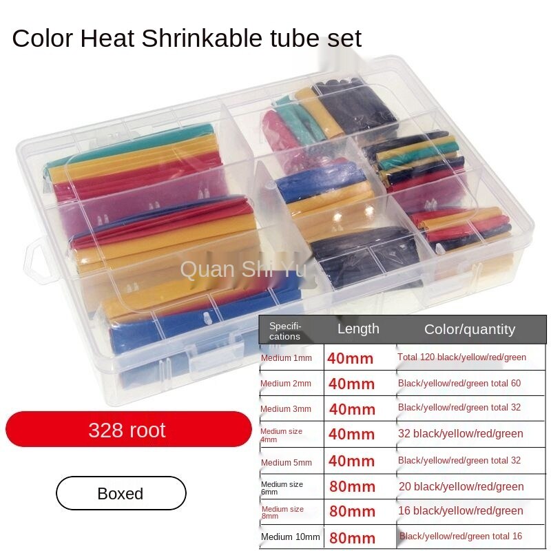 Schrumpf Schlauch Bausatz Isolierung Sleeving Termoretractil Polyolefin Schrumpfen Verschiedene Schrumpf Schläuche Draht Kabel für Kabel: 328Stck-Kasten