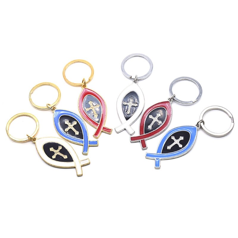 Kreuz Jesus Christus Schlüssel Schnalle Kirche Souvenirs Kurze Israel Fisch bilden Schlüssel Ring D0LD