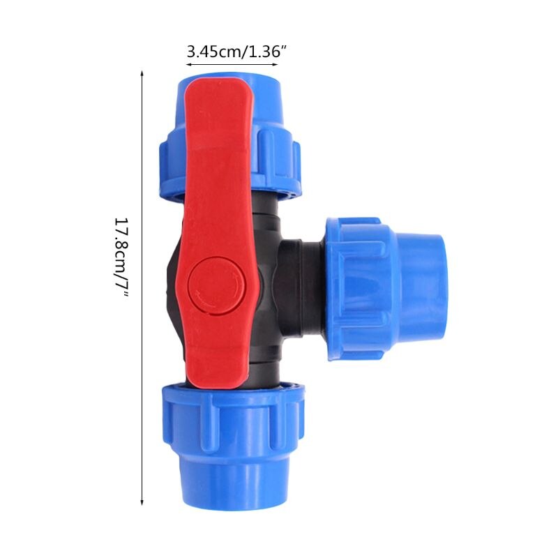 Three-way quick connect valve plastic pipe valve joint inner diameter 20/25/32mm quick connect
