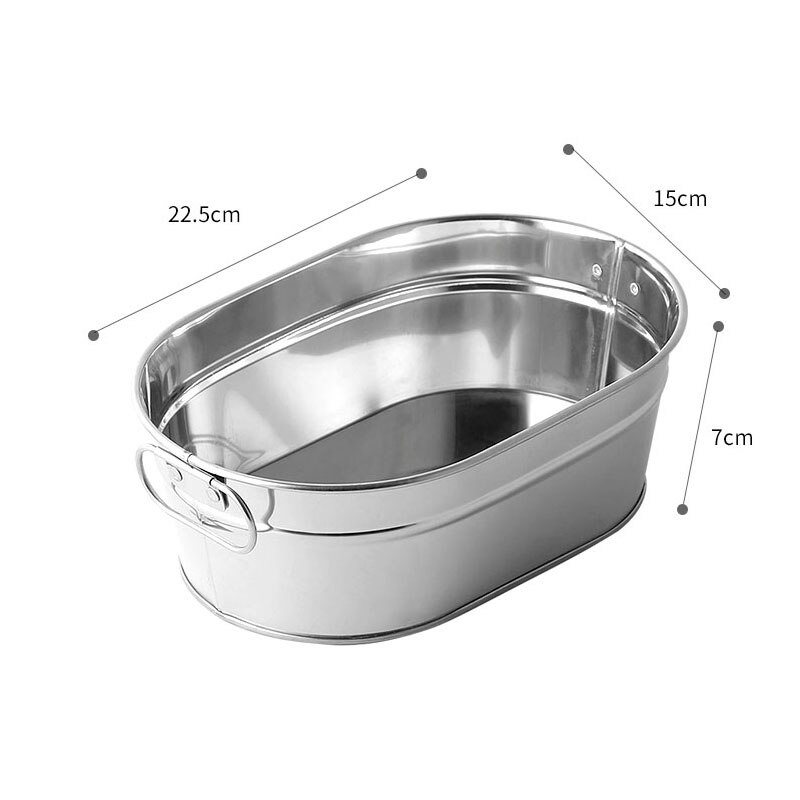 OSKYER roestvrij staal voedsel opslag emmers dikker metalen ovale food grade snack emmer frieten container snack emmer