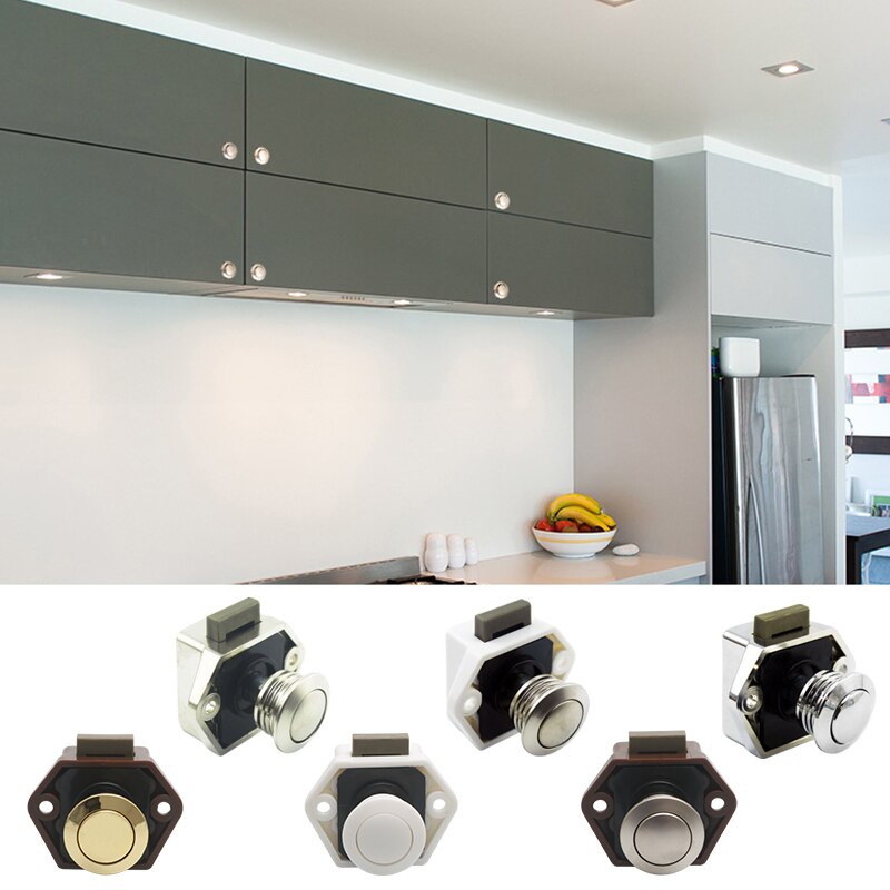 Push Button Catch Cupboard Door Knob Latch Lock for Caravan RV Camper Motor Home