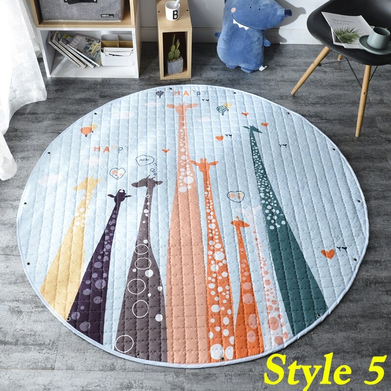 150CM Animal ours renard Lion dessin animé motif bébé jouer tapis antidérapant ramper tapis couverture enfants jouets sac de rangement accessoires Photo: style 5