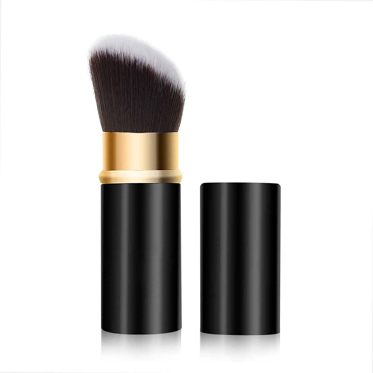 Pro Retractable Soft Makeup Brush Cosmetic Adjustable Face Powder Brush Kabuki Brush: Burgundy