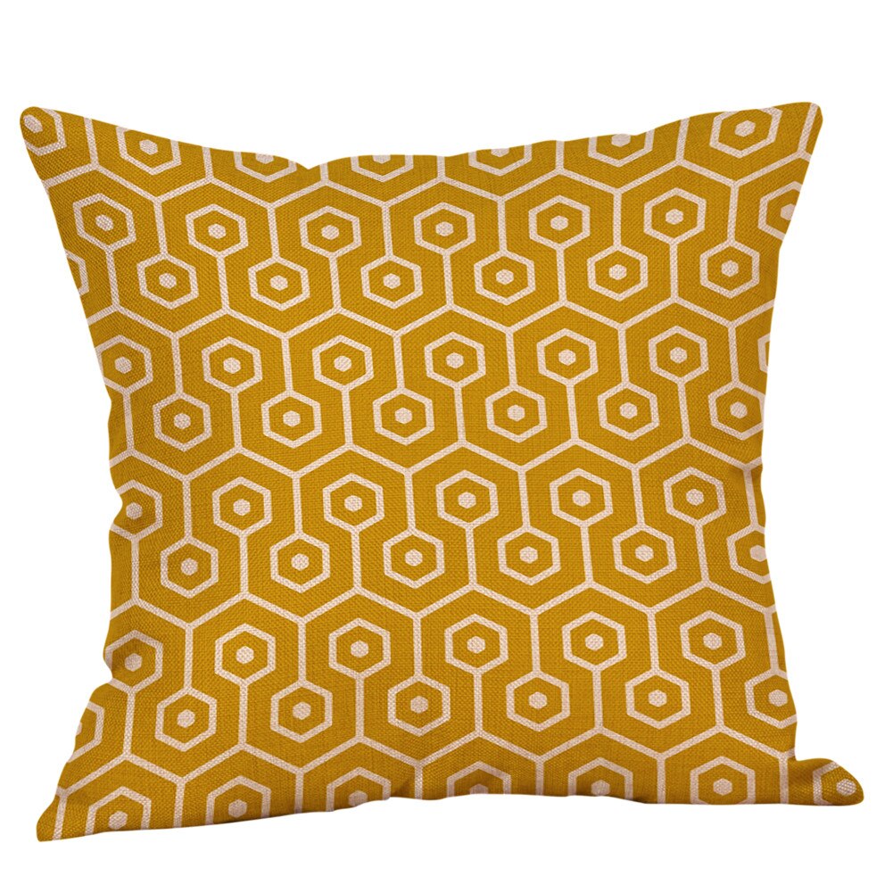 Funda de cojín de color mostaza geométrica amarillo otoño funda de cojín funda decorativa para cojín casa cojín de interior caso decoración del hogar: F