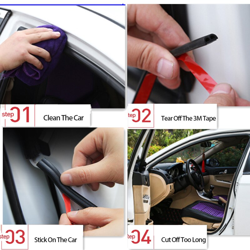 Car Door Seal Strips Sticker B Shape Weatherstrip Rubber for Land Rover LR4 LR2 Evoque discovery 2 3 4 freelander 1 2 Accessorie
