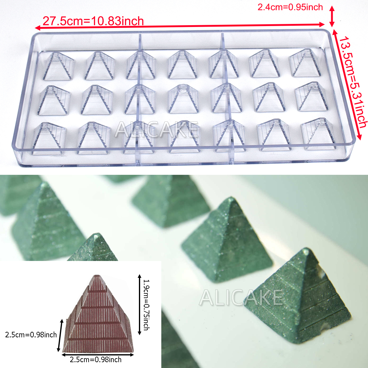 3D Polycarbonate Chocolate Molds Tray Forms For Baking Chocolate Bar Cake Thick Mould Pastry Tools for Bakery Mold: FV259-QL-1464