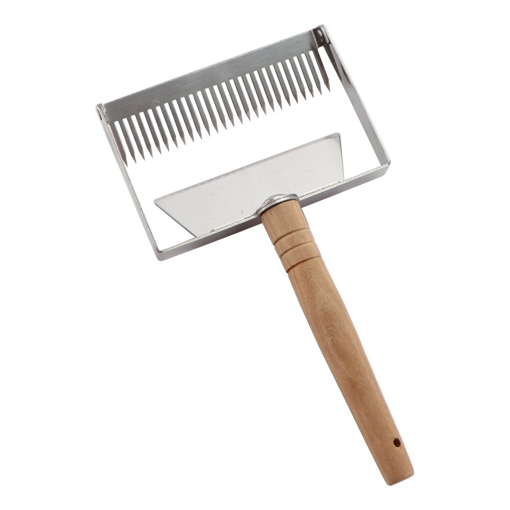 Multifunctional Beehive Honey Cutter Uncapping Fork Wooden Handle Honeycomb Scraper Stainless Steel Knife Shovel Beekeeping Tool: E