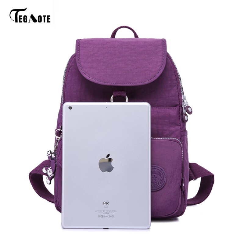 TEGAOTE School Backpack for Teenage Girls Mochila Feminine Backpacks Women Solid Famous Nylon Casual Laptop Bagpack Female