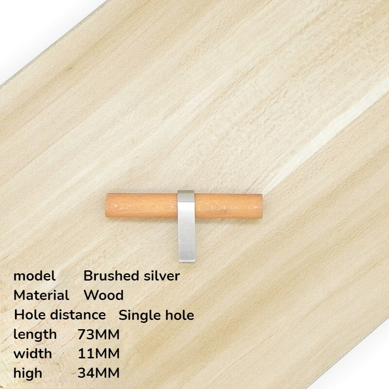 Meubels Kabinet Handles Log Handvat Massief Houten Deur Handvat Kast Houten Deur Handl Lade Garderobe Kast Deur Houten Handvat: Single hole A