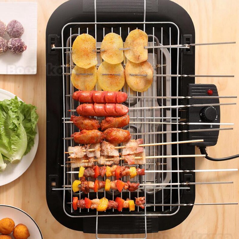 Huishoudelijke Elektrische Verwarming Barbecue Grill Oven Rookloze Indoor Carbon Gratis Vlees Kebab Koffiebrander Bbq Pan Kookplaat Bakplaat