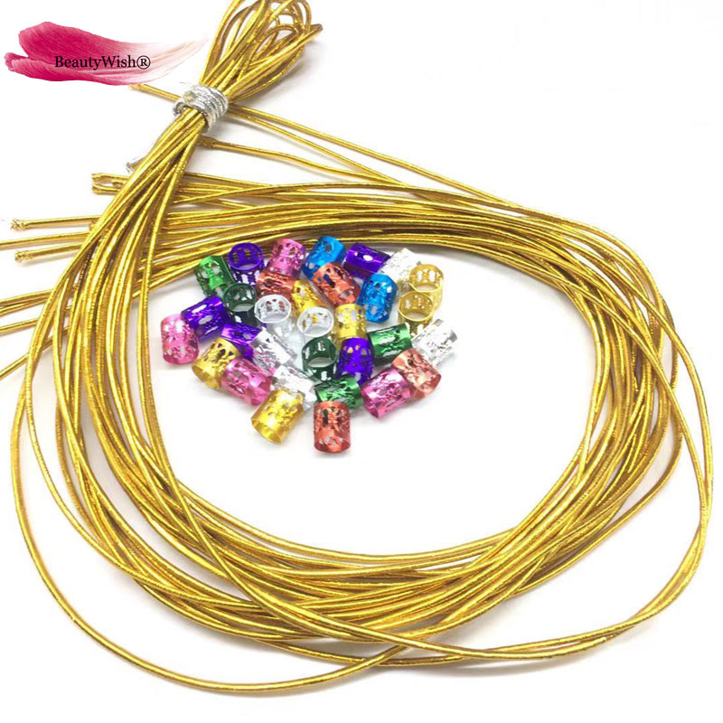 50 Eenheden Dreadlock Kralen Magic String Doos Vlechten Haaraccessoires Vlechten Haar 10 Strengen Stretechable Vlechten Haar Strings