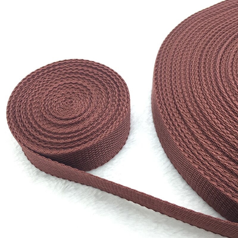 Correa de cinta de nailon para manualidades, 2 yardas/lote, 25mm, para mochila, bolsas de flejado, accesorios para perros: Brown