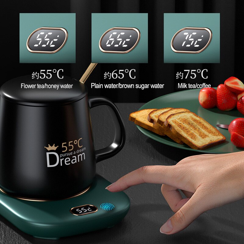 Smart Coffee Mug Cup Warmer Heating Coasters USB Charging Milk Tea Water Constant-temperatures Mug Set For Home Heating Mugs Pad