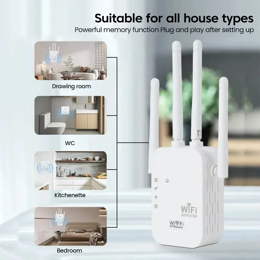 Novo amplificador extensor wi-fi 2.4g/300mbps 5.8g/1200mbps, repetidor wi-fi sem fio, amplificador de sinal wi-fi, rede de longo alcance